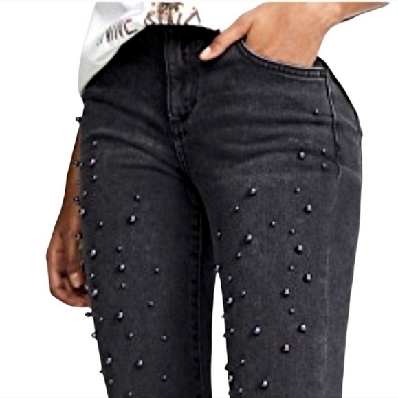 Joe's The Smith High-Rise Straight leg Ankle lengt jeans raw hem  in black Sz 25 - Picture 2 of 15